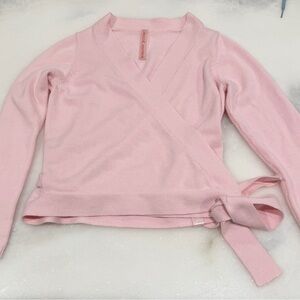 Capezio Knitwear Pink Wrap Sweater Size Youth M Ballet Dance Cardigan